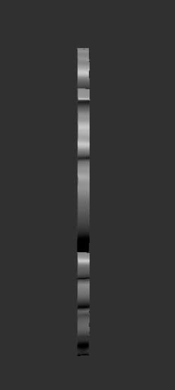 Profile model study showing the narrow thickness of the key-form sculpture.